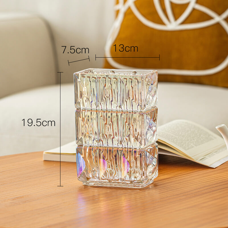 Vase en verre cristal gaufré