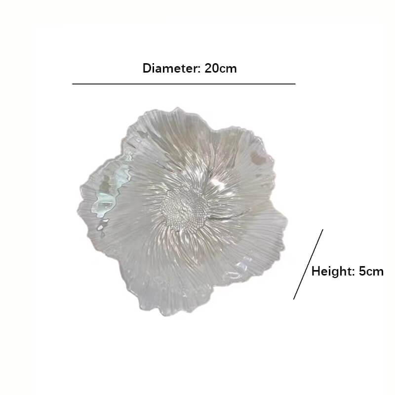 Pearlescent Flower-Shaped Glass Storage