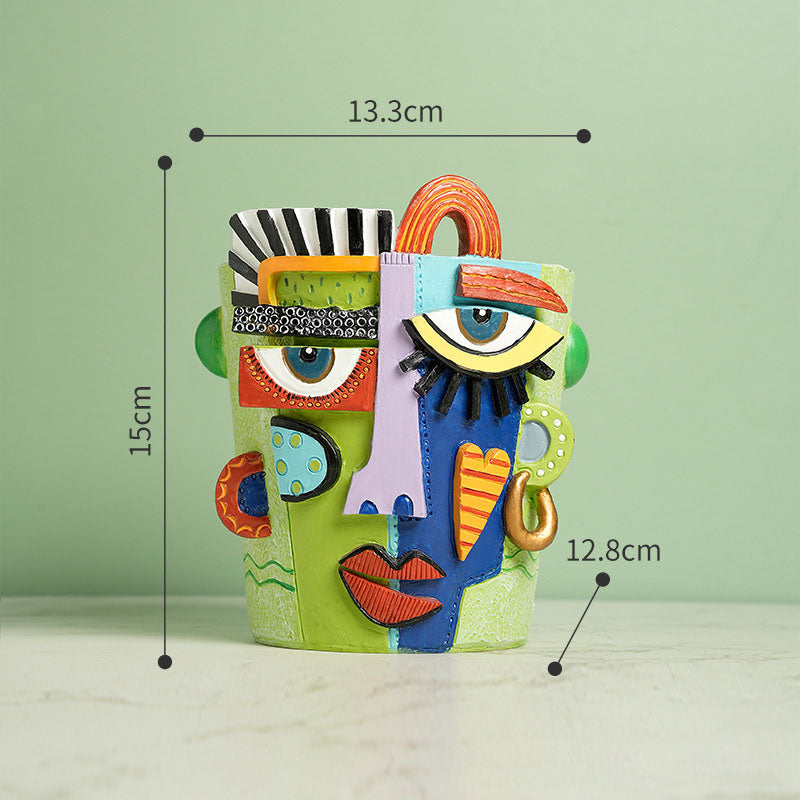 Picasso Abstract Human Face Flower Pot