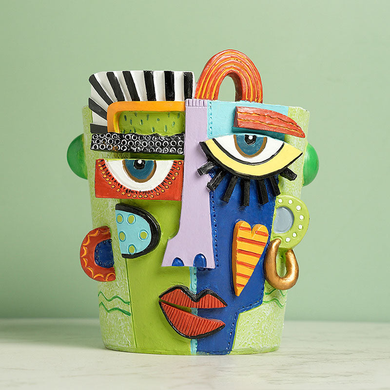 Picasso Abstract Human Face Flower Pot