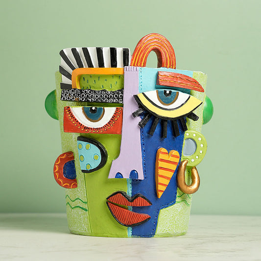 Picasso Abstract Human Face Flower Pot
