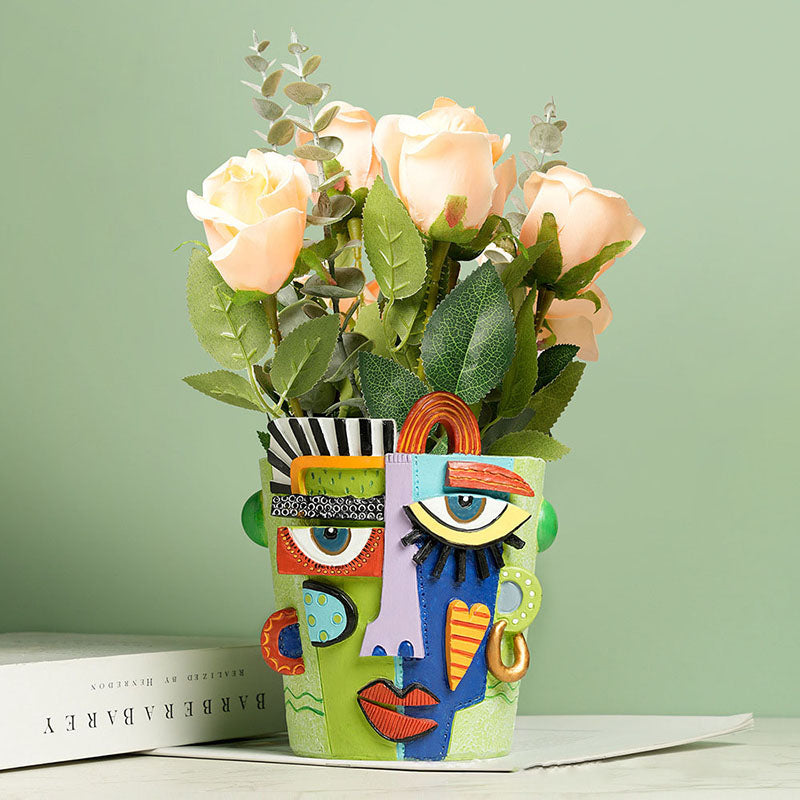 Picasso Abstract Human Face Flower Pot