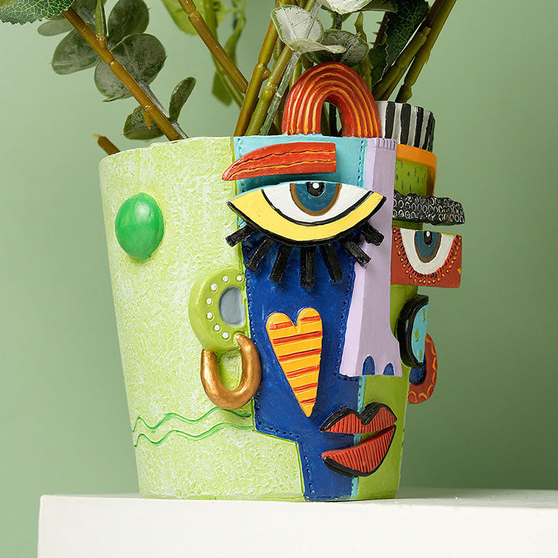 Picasso Abstract Human Face Flower Pot