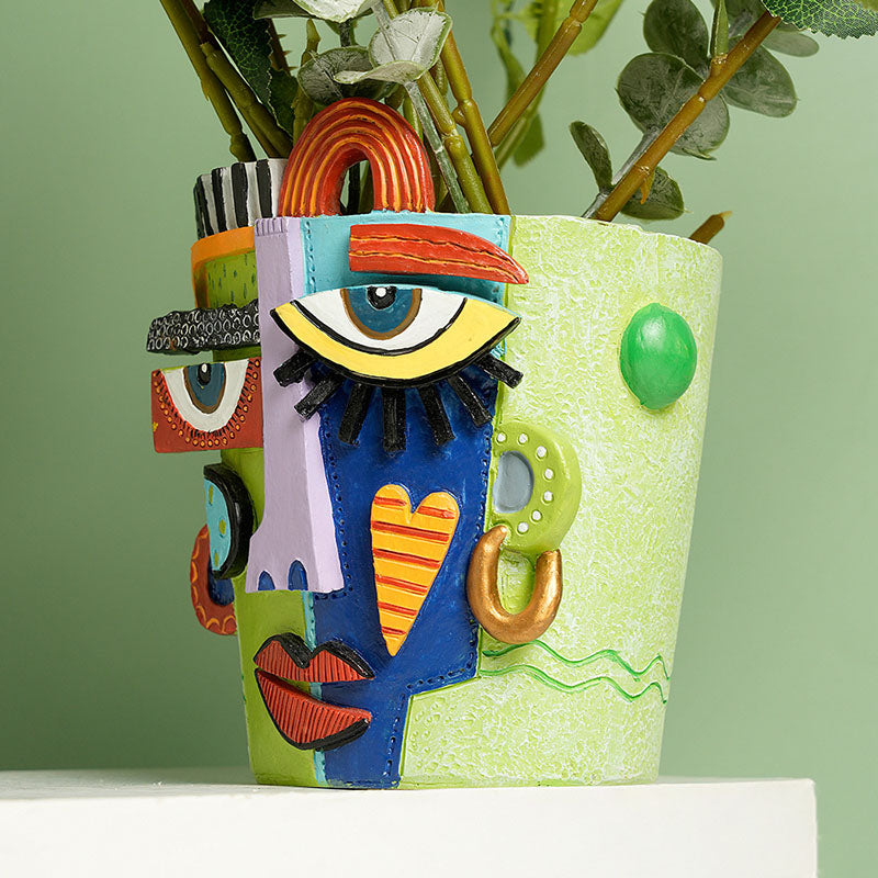 Picasso Abstract Human Face Flower Pot