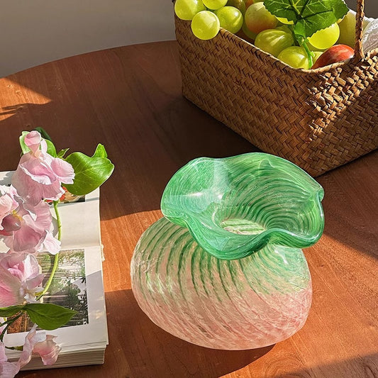 Pink Fishtail Glass Vase