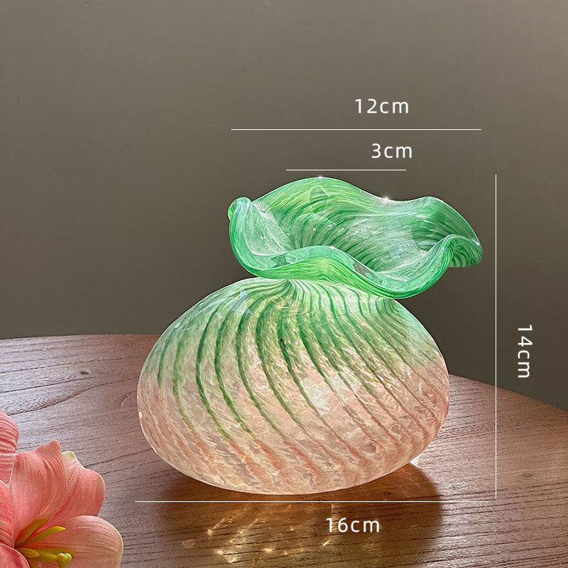 Pink Fishtail Glass Vase