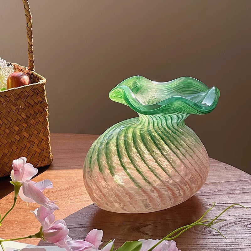 Pink Fishtail Glass Vase