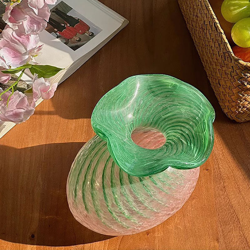 Pink Fishtail Glass Vase