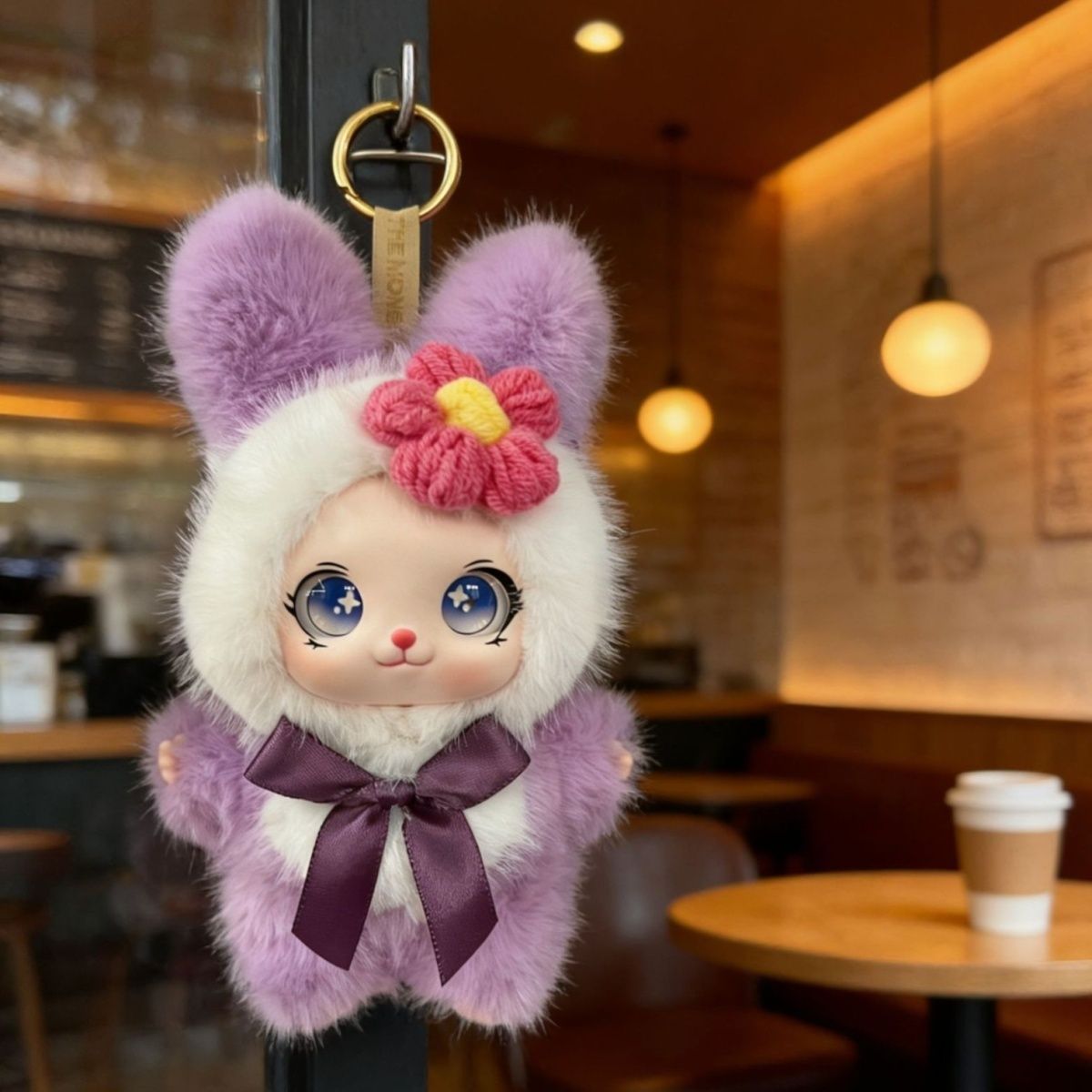 Plush Rabbit-Cat Figurine Charm