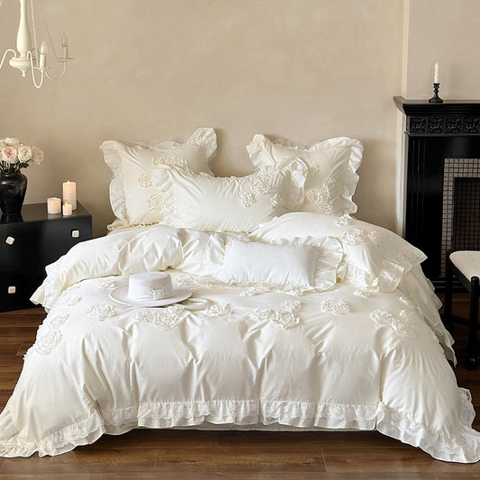 Princess Style Pure Cotton Lace Four-Piece Bedding Set