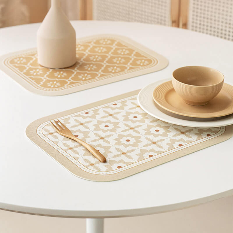 Set de table en cuir imprimé