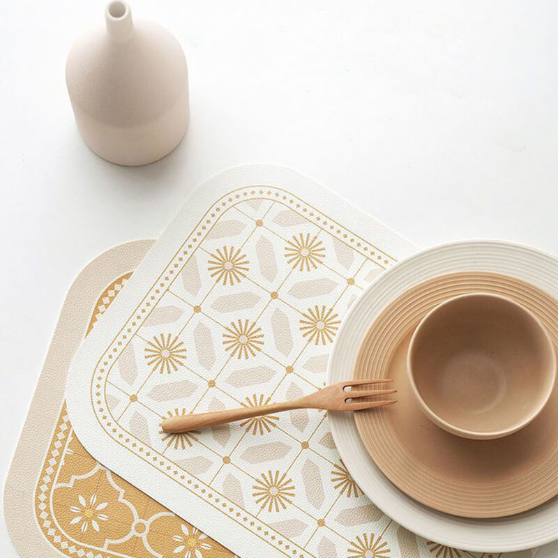 Set de table en cuir imprimé