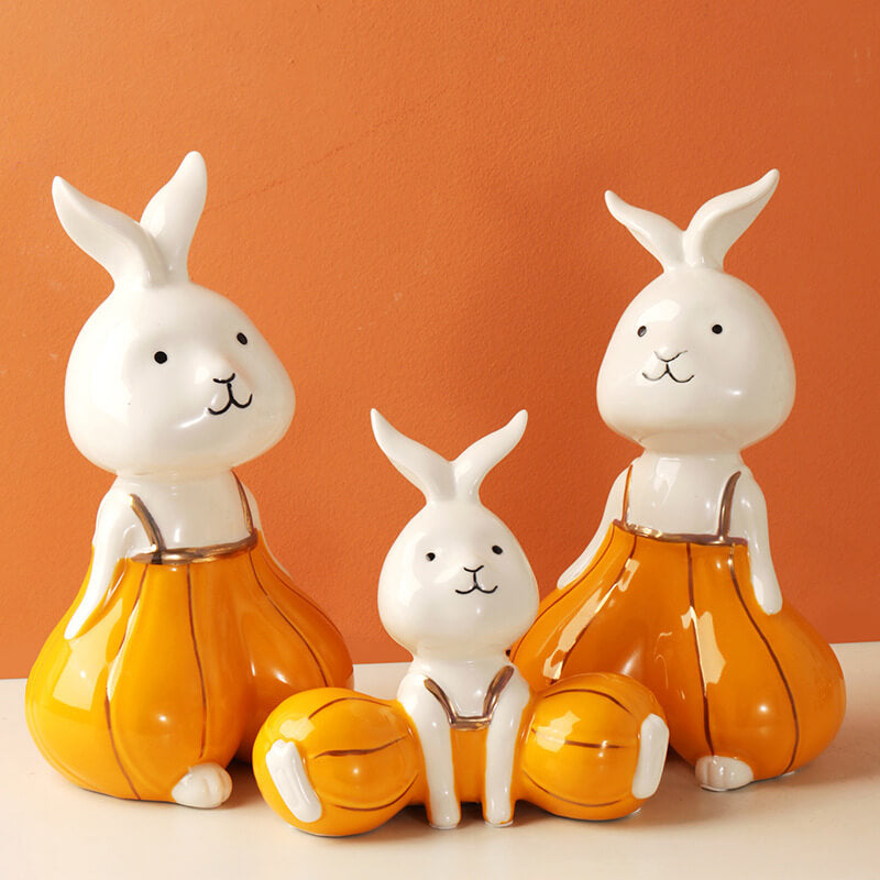 Ensemble de lanternes citrouilles et lapins