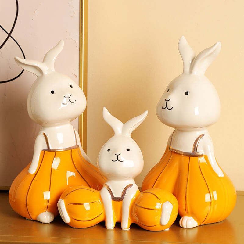 Ensemble de lanternes citrouilles et lapins