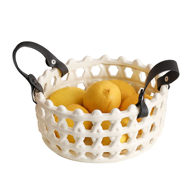 Rattan Ceramic Fruit Basket