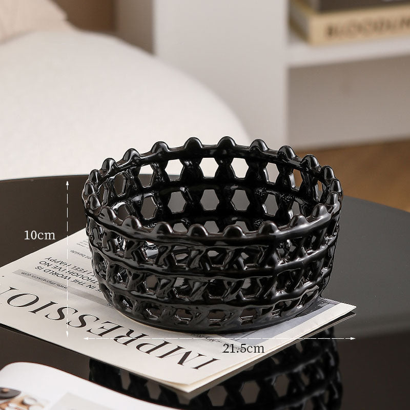 Rattan Ceramic Fruit Basket