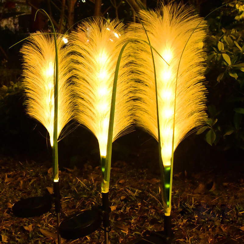 Lampe décorative d'extérieur à roseaux solaires