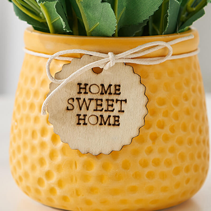Embossed Ceramic Potted Plant
