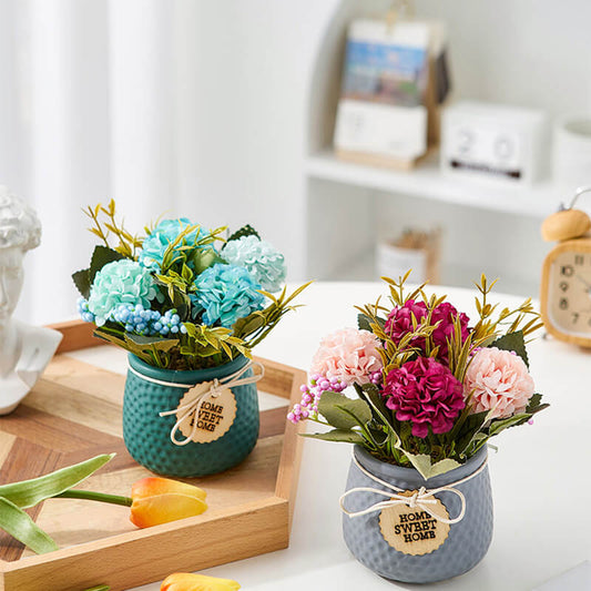 Embossed Ceramic Potted Plant