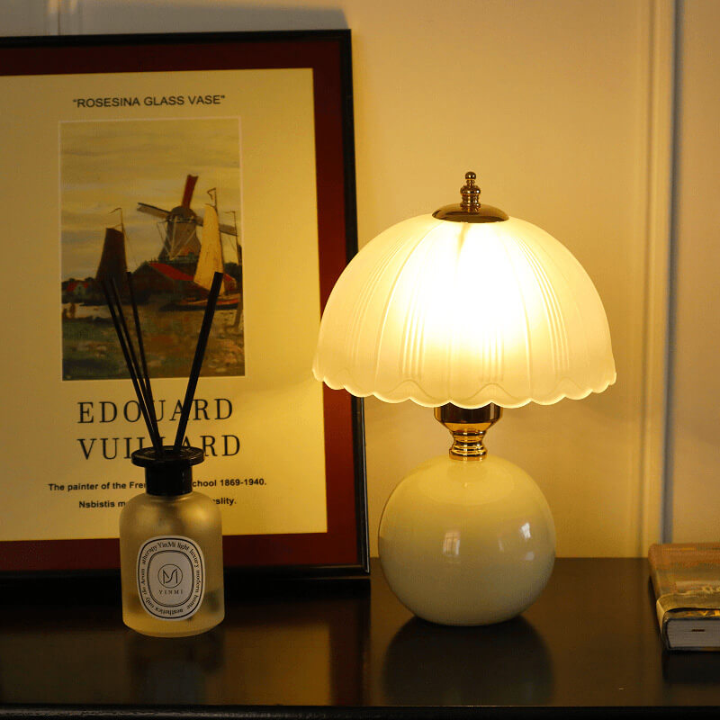 Retro Ceramic Mushroom Table Lamp