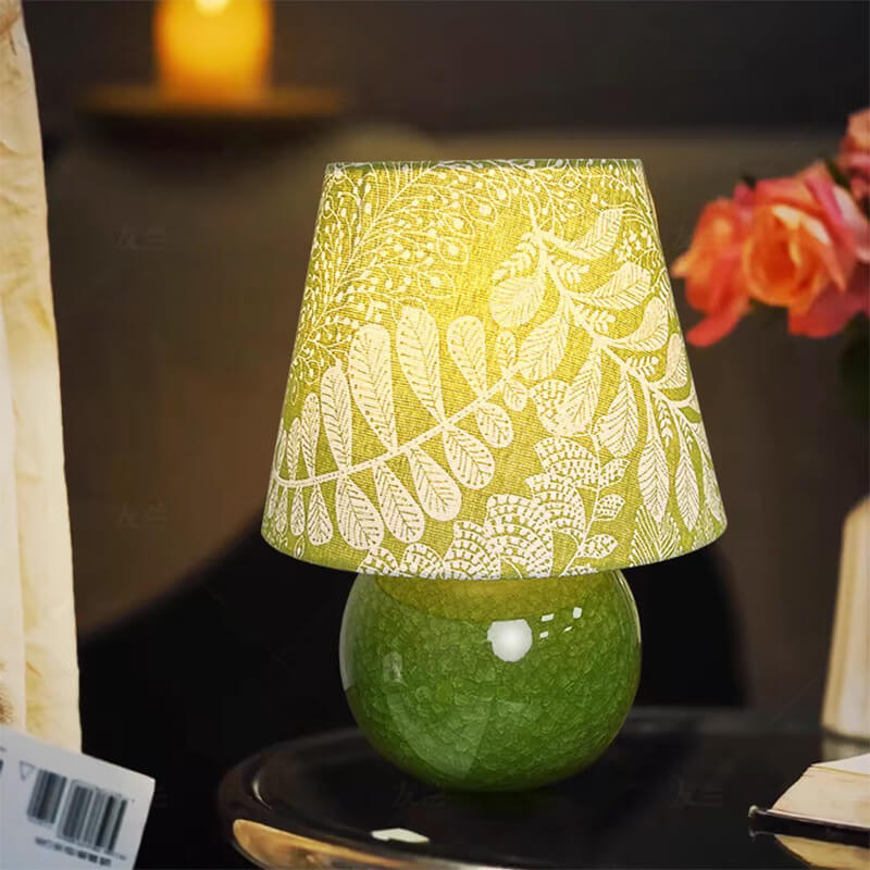 Retro Green Ice Crack Table Lamp