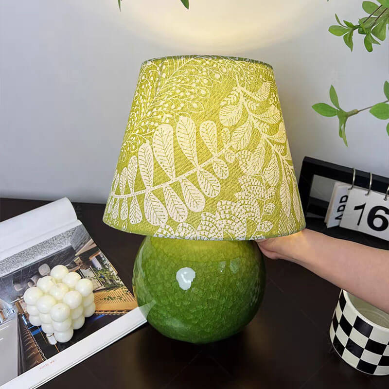 Retro Green Ice Crack Table Lamp