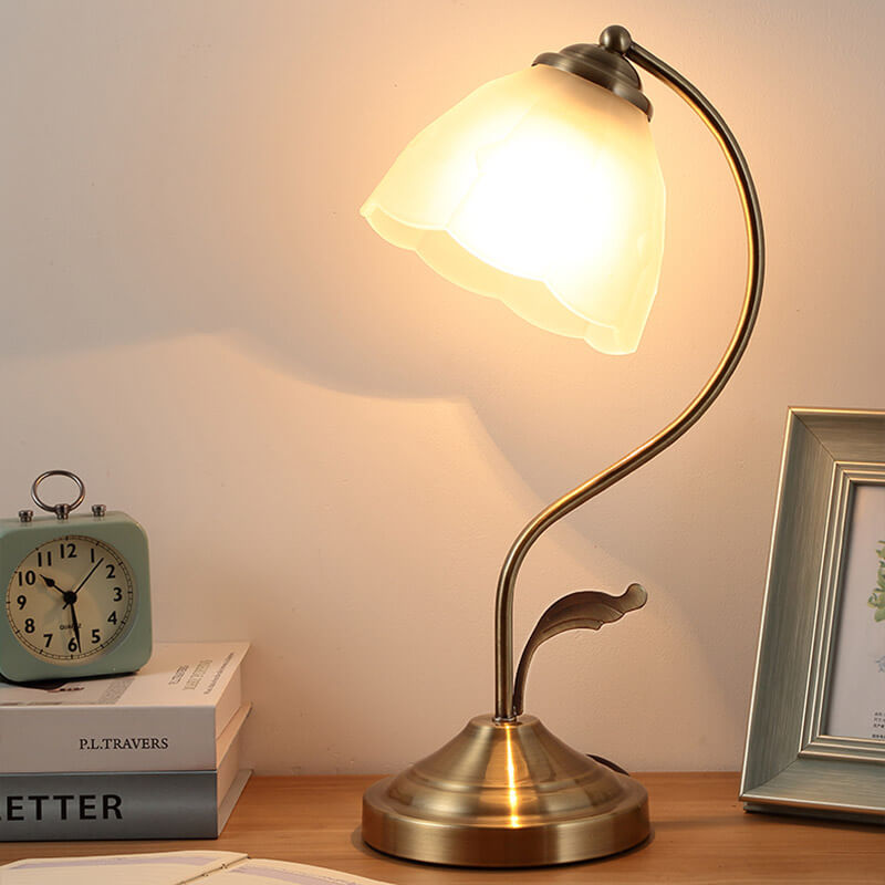 Lampe de table rétro en verre Tiffany