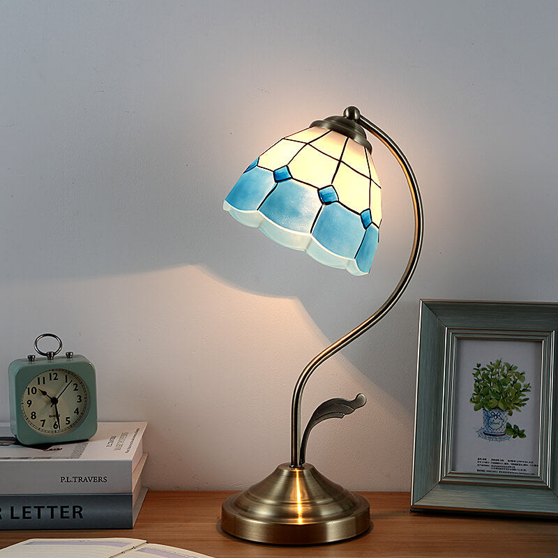 Lampe de table rétro en verre Tiffany