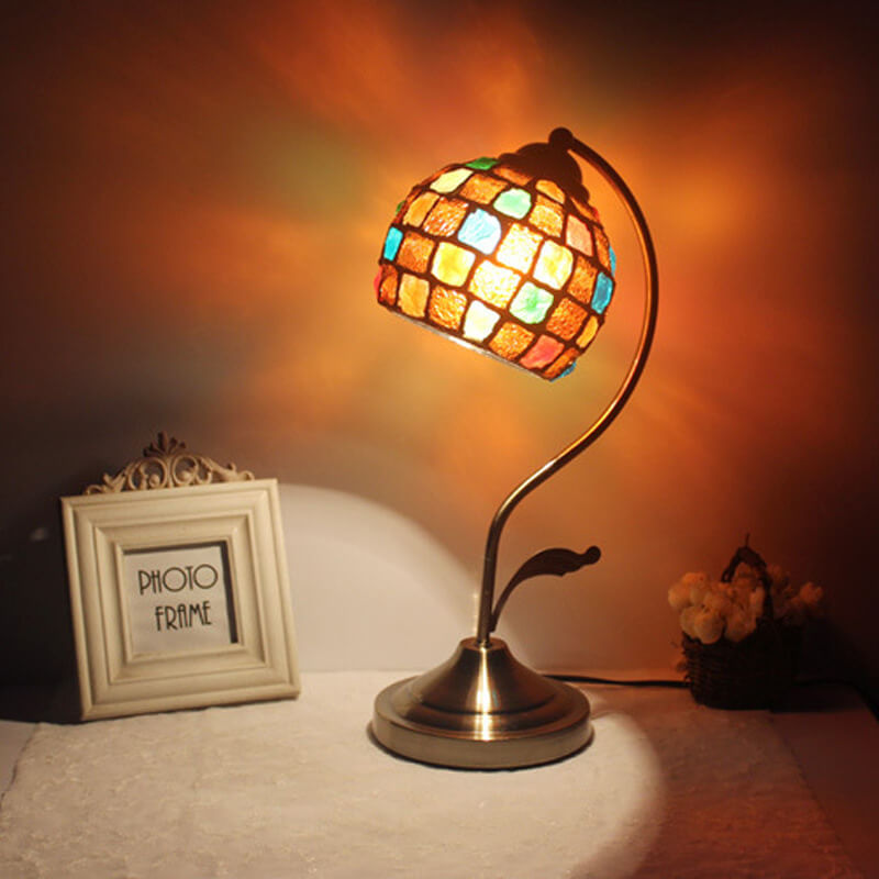 Lampe de table rétro en verre Tiffany