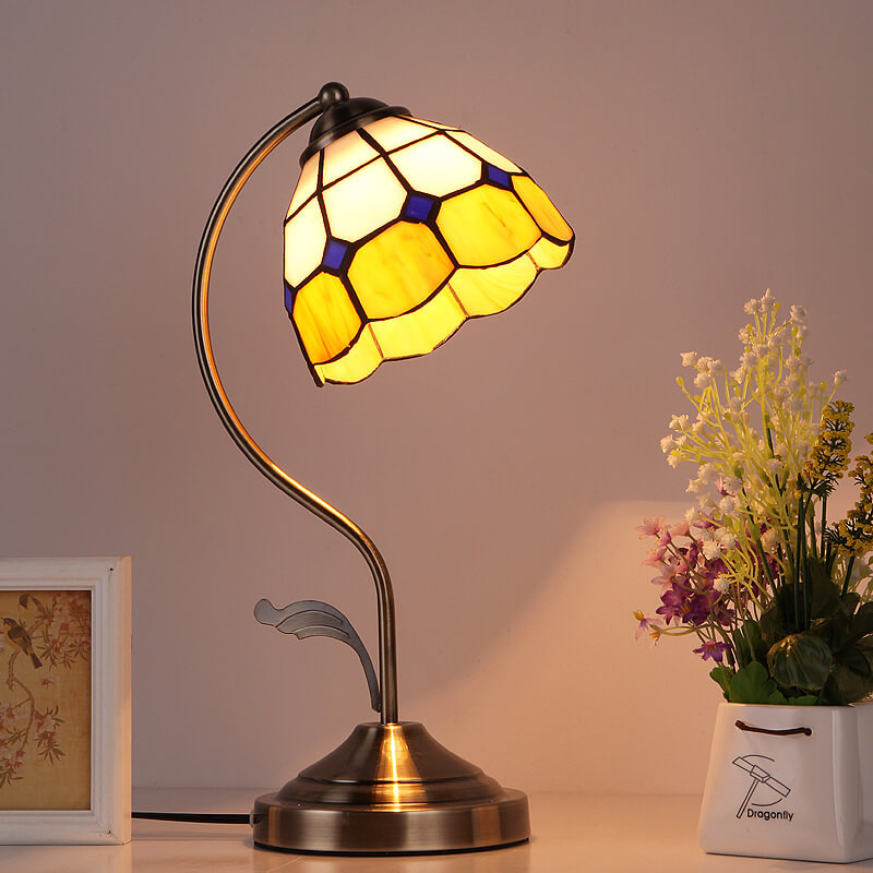 Lampe de table rétro en verre Tiffany