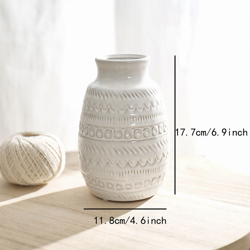 Retro Milky White Ceramic Vase