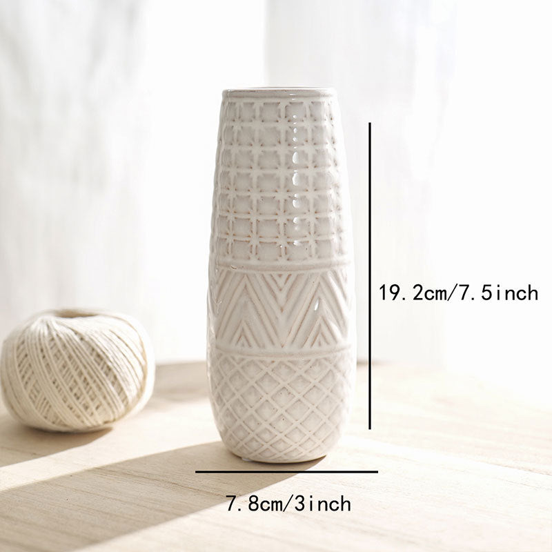 Retro Milky White Ceramic Vase