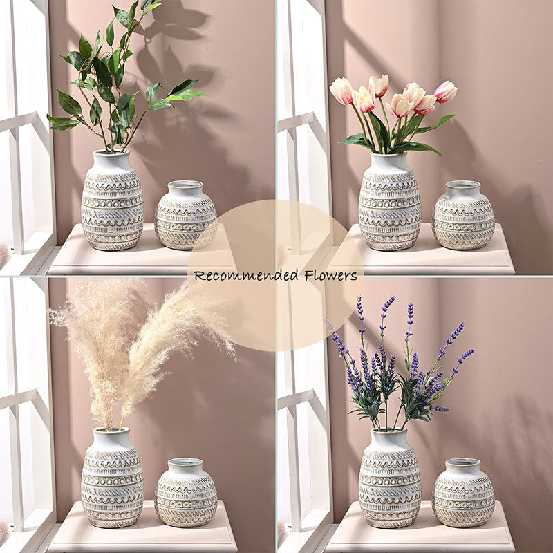 Retro Milky White Ceramic Vase