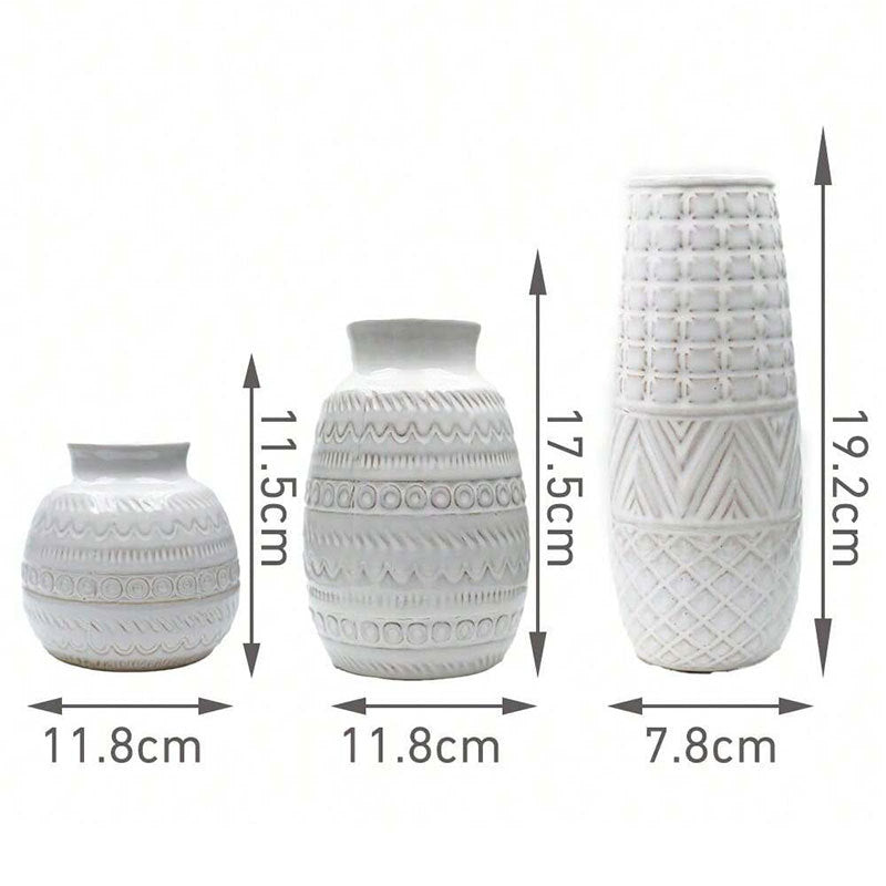 Retro Milky White Ceramic Vase