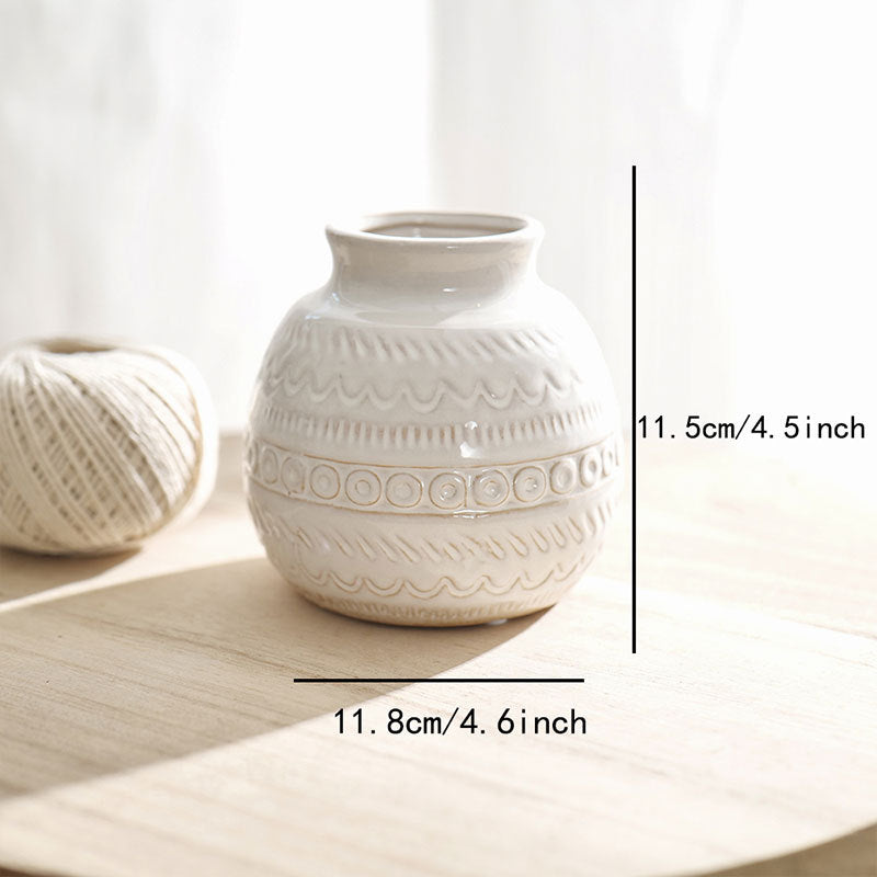 Retro Milky White Ceramic Vase