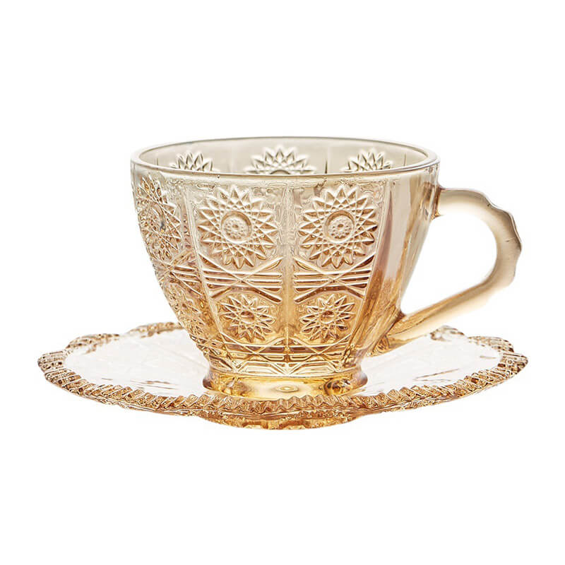 Tasse en verre à motif soleil rétro