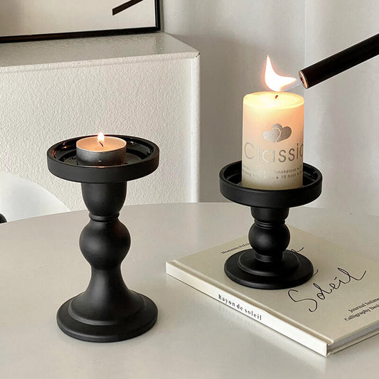 Candélabre colonne romain noir mat