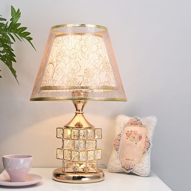 Romantische Kristall Tischlampe