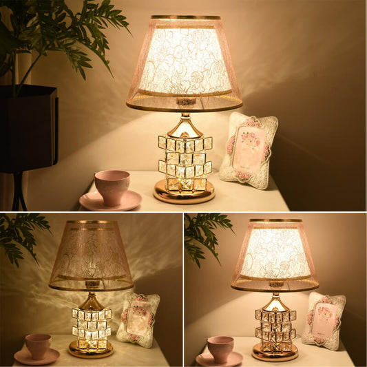 Lampe de table romantique en cristal