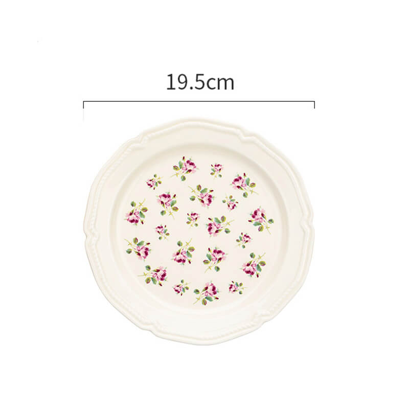 Rose Embossed Ceramic Plate