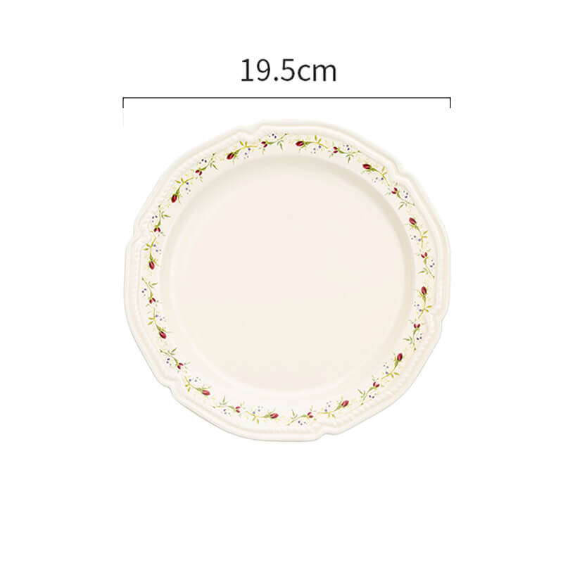 Rose Embossed Ceramic Plate