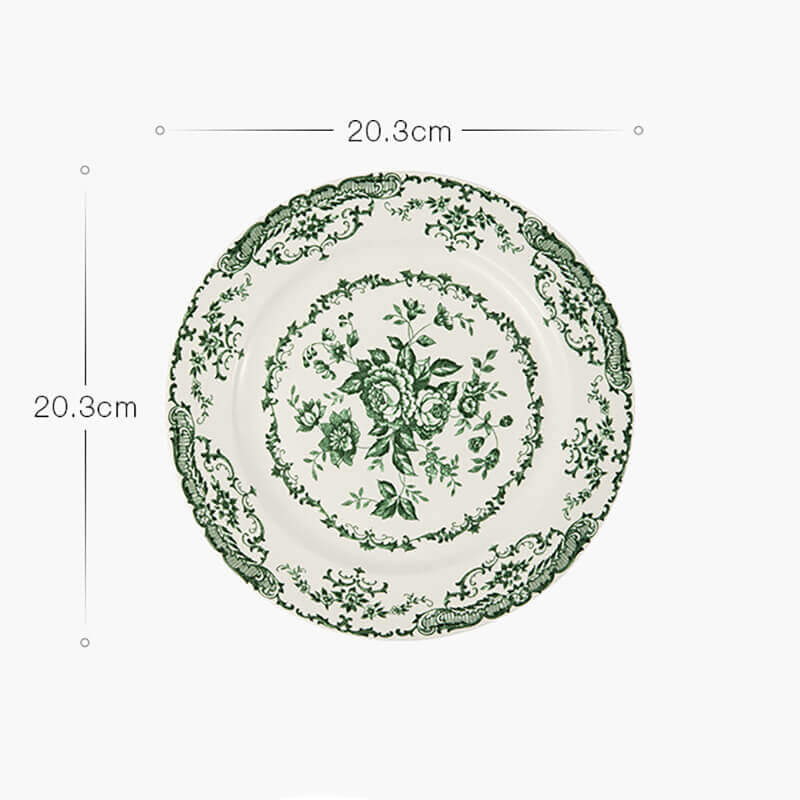 Rose Print Ceramic Dinner Plate