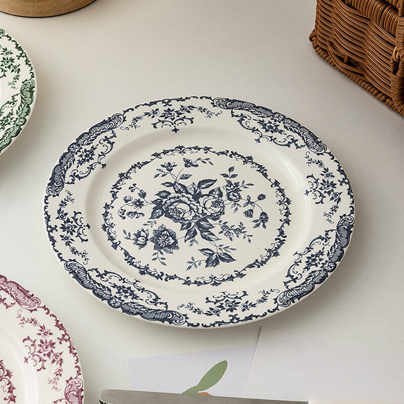Rose Print Ceramic Dinner Plate