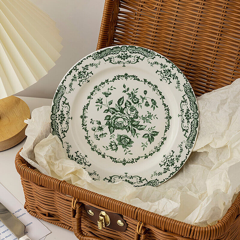 Rose Print Ceramic Dinner Plate