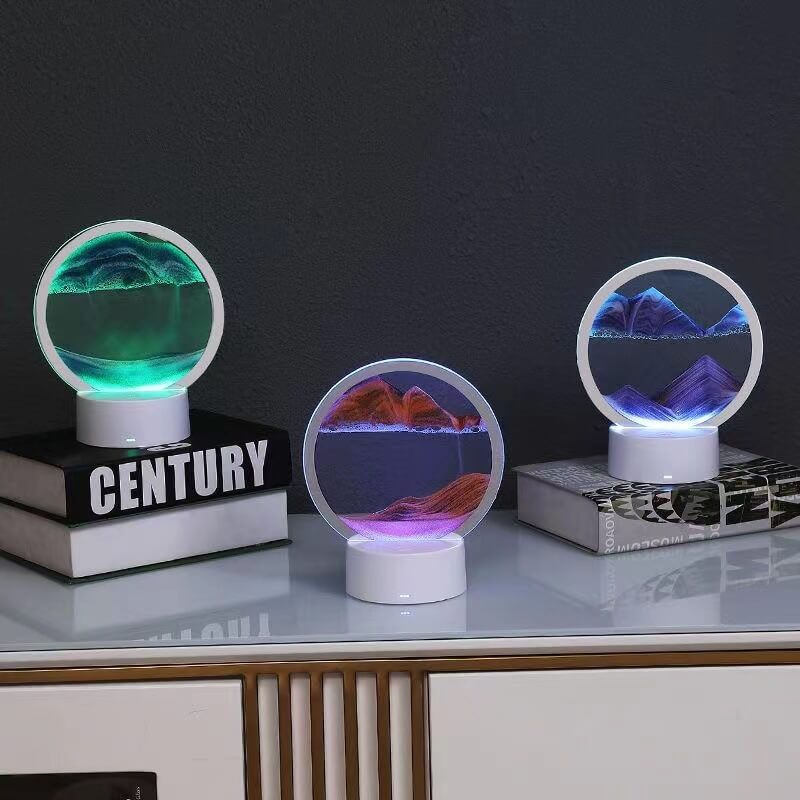 Lampe de table avec peinture sur sable