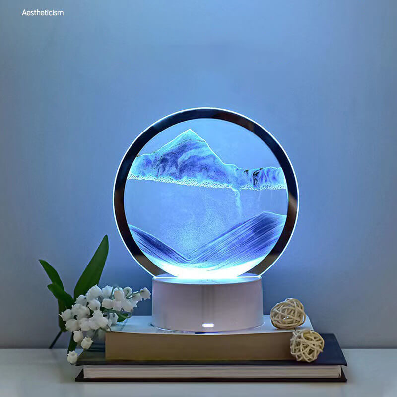 Lampe de table avec peinture sur sable