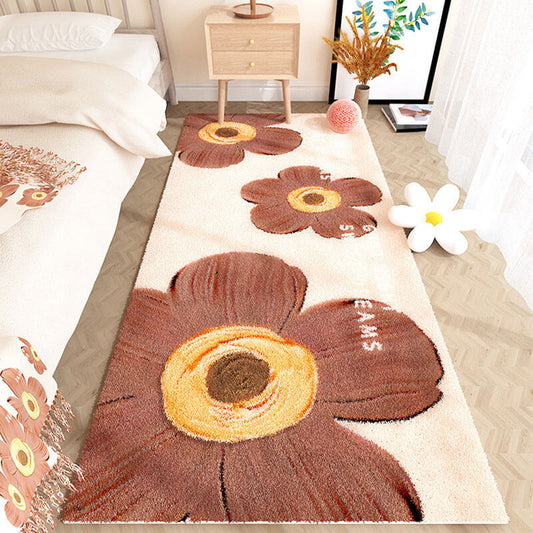 Simple Flower Plush Carpet