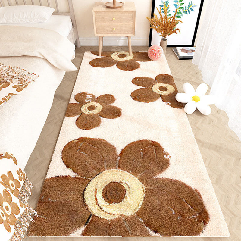 Simple Flower Plush Carpet