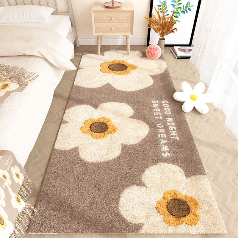 Simple Flower Plush Carpet