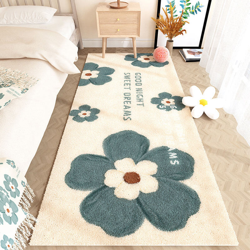 Simple Flower Plush Carpet
